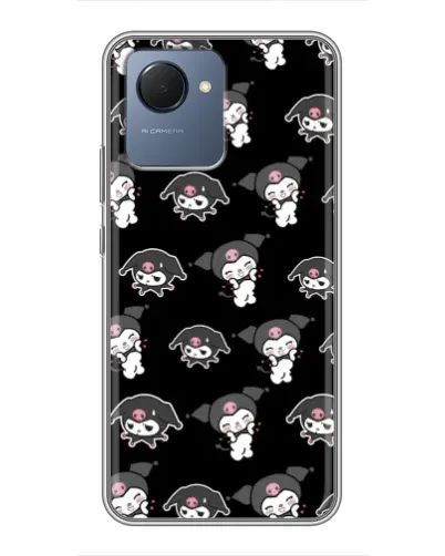 Чехол для Realme NARZO 50i Prime с картинкой «Черный паттерн Kuromi» Чехол для Realme NARZO 50i Prime с картинкой «Черный паттерн Kuromi»