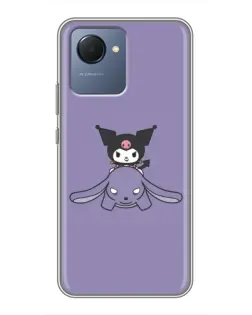 Чехол для Realme NARZO 50i Prime с картинкой «Kuromi на лиловом фоне» Чехол для Realme NARZO 50i Prime с картинкой «Kuromi на лиловом фоне»