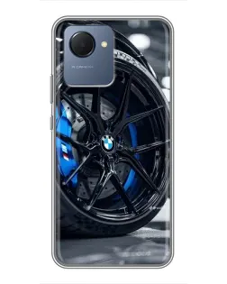 Чехол для Realme NARZO 50i Prime с картинкой «Колесо BMW вблизи»