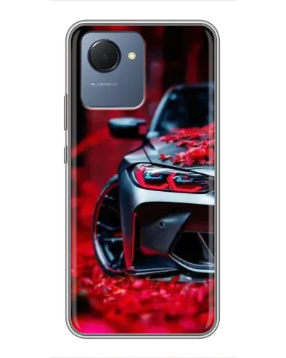 Чехол для Realme NARZO 50i Prime с картинкой «Спортивная BMW и цветы» Чехол для Realme NARZO 50i Prime с картинкой «Спортивная BMW и цветы»