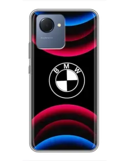 Чехол для Realme NARZO 50i Prime с картинкой «Логотип BMW и неоновые дуги»