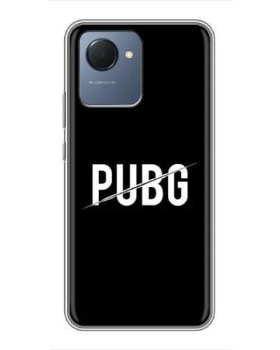 Чехол для Realme NARZO 50i Prime с картинкой «PUBG — белый логотип» Чехол для Realme NARZO 50i Prime с картинкой «PUBG — белый логотип»