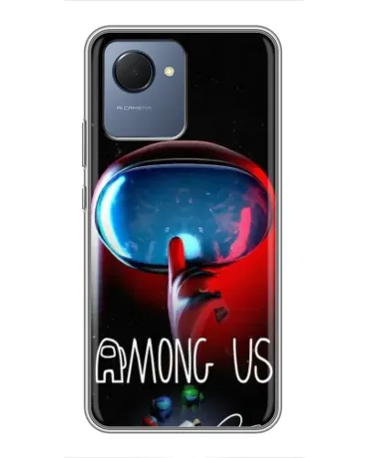 Чехол для Realme NARZO 50i Prime с картинкой «Красный импостер — макро» Чехол для Realme NARZO 50i Prime с картинкой «Красный импостер — макро»