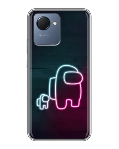 Чехол для Realme NARZO 50i Prime с картинкой «Among Us неон-арт» Чехол для Realme NARZO 50i Prime с картинкой «Among Us неон-арт»