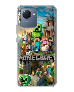 Чехол для Realme NARZO 50i Prime с картинкой «Замок Minecraft»