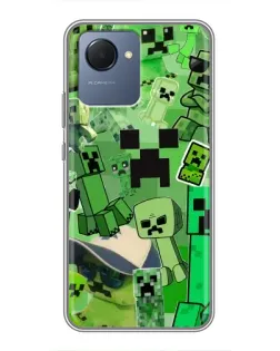 Чехол для Realme NARZO 50i Prime с картинкой «Криперы Minecraft»