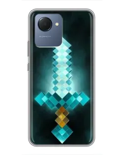 Чехол для Realme NARZO 50i Prime с картинкой «Алмазный меч неон»