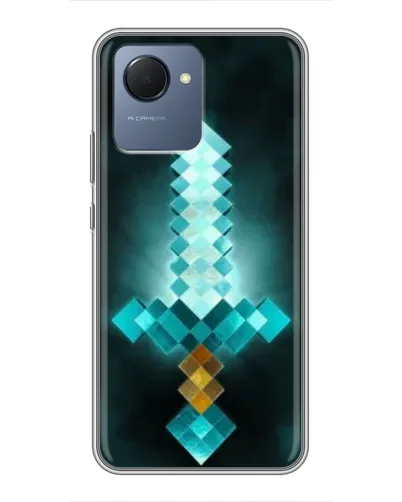 Чехол для Realme NARZO 50i Prime с картинкой «Алмазный меч неон» Чехол для Realme NARZO 50i Prime с картинкой «Алмазный меч неон»