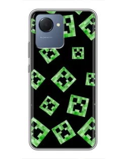 Чехол для Realme NARZO 50i Prime с картинкой «Паттерн с криперами»