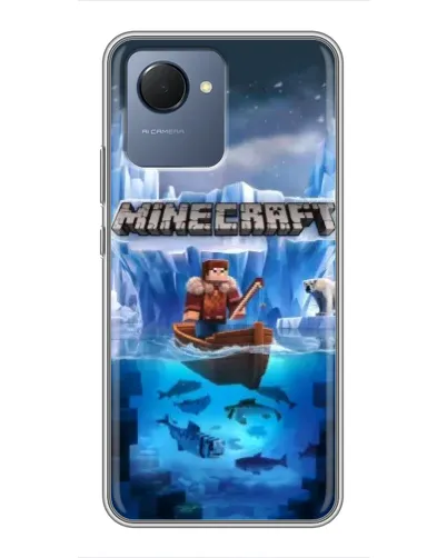 Чехол для Realme NARZO 50i Prime с картинкой «Minecraft ледяной мир» Чехол для Realme NARZO 50i Prime с картинкой «Minecraft ледяной мир»