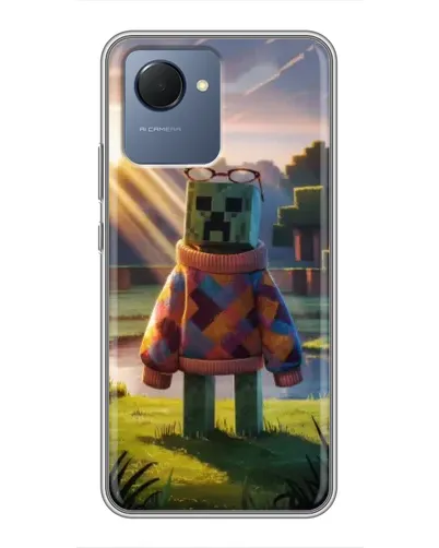Чехол для Realme NARZO 50i Prime с картинкой «Крипер в свитере» Чехол для Realme NARZO 50i Prime с картинкой «Крипер в свитере»
