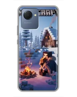 Чехол для Realme NARZO 50i Prime с картинкой «Зимний Minecraft»