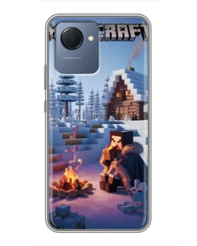 Чехол для Realme NARZO 50i Prime с картинкой «Зимний Minecraft» Чехол для Realme NARZO 50i Prime с картинкой «Зимний Minecraft»