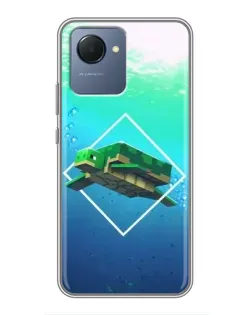 Чехол для Realme NARZO 50i Prime с картинкой «Черепаха Minecraft»