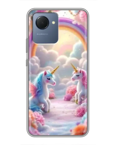 Чехол для Realme NARZO 50i Prime с картинкой «Радуга и единороги» Чехол для Realme NARZO 50i Prime с картинкой «Радуга и единороги»