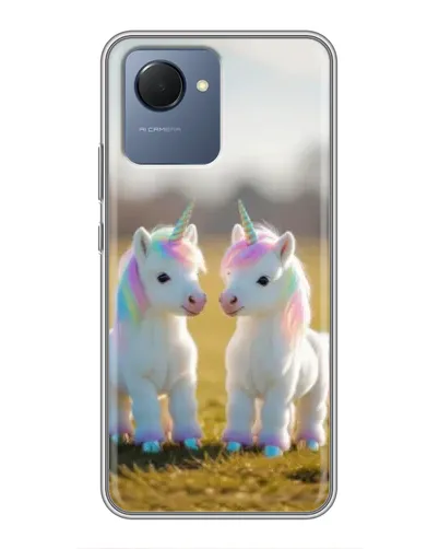 Чехол для Realme NARZO 50i Prime с картинкой «Пара единорогов» Чехол для Realme NARZO 50i Prime с картинкой «Пара единорогов»