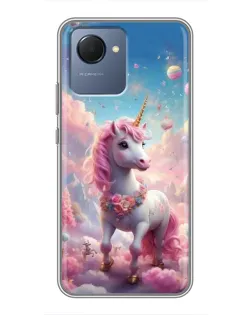 Чехол для Realme NARZO 50i Prime с картинкой «Единорог среди облаков»