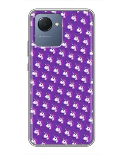 Чехол для Realme NARZO 50i Prime с картинкой «Единороги на фиолетовом»