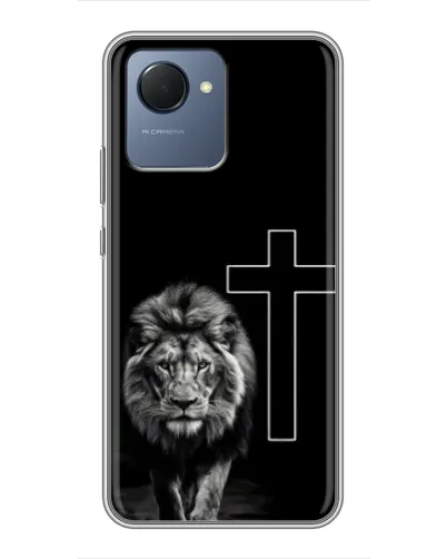 Чехол для Realme NARZO 50i Prime с картинкой «Лев и Крест» Чехол для Realme NARZO 50i Prime с картинкой «Лев и Крест»