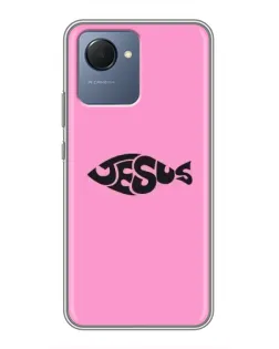 Чехол для Realme NARZO 50i Prime с картинкой «Розовый символ  Jesus»