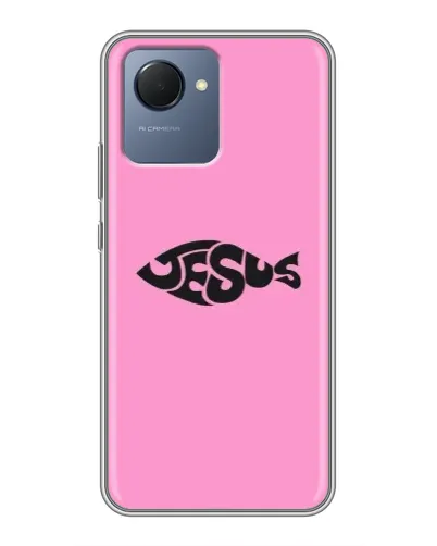 Чехол для Realme NARZO 50i Prime с картинкой «Розовый символ Jesus» Чехол для Realme NARZO 50i Prime с картинкой «Розовый символ Jesus»