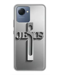 Чохол для Realme NARZO 50i Prime з картинкою «Металевий хрест Jesus»