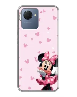 Чехол для Realme NARZO 50i Prime с картинкой «Минни Маус и сердечки»