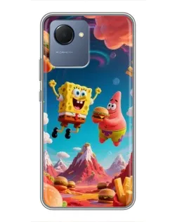 Чехол для Realme NARZO 50i Prime с картинкой «Космический фастфуд»