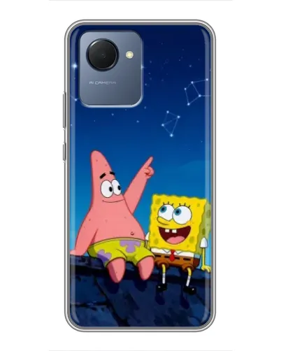 Чехол для Realme NARZO 50i Prime с картинкой «Губка Боб и Патрик ночью» Чехол для Realme NARZO 50i Prime с картинкой «Губка Боб и Патрик ночью»