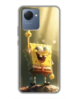 Чехол для Realme NARZO 50i Prime с картинкой «Сияющий Спанч Боб»