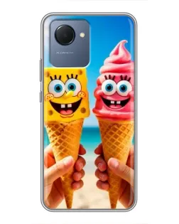 Чехол для Realme NARZO 50i Prime с картинкой «Спанч Боб мороженое»