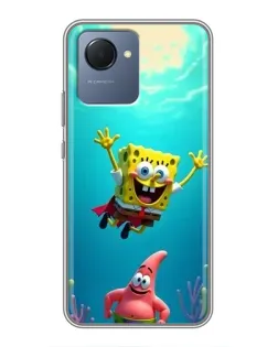 Чехол для Realme NARZO 50i Prime с картинкой «Спанч Боб под водой»