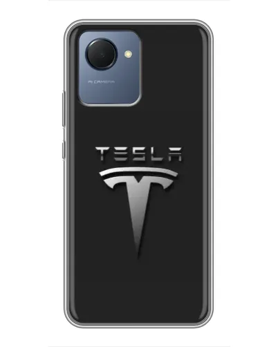 Чехол для Realme NARZO 50i Prime с картинкой «Стальной логотип Tesla» Чехол для Realme NARZO 50i Prime с картинкой «Стальной логотип Tesla»