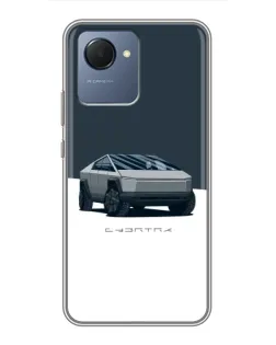 Чехол для Realme NARZO 50i Prime с картинкой «Серебристый Cybertruck Tesla»