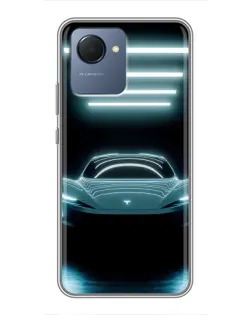 Чехол для Realme NARZO 50i Prime с картинкой «Tesla в неоне»