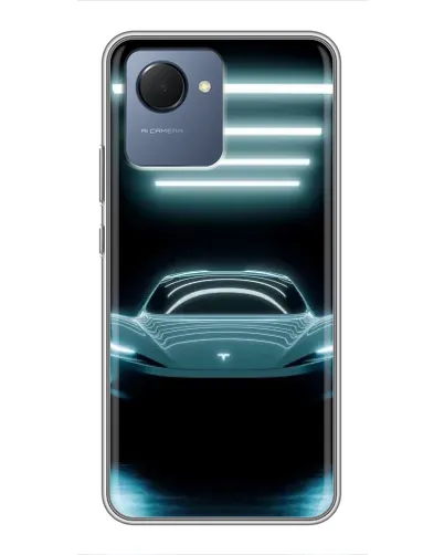 Чехол для Realme NARZO 50i Prime с картинкой «Tesla в неоне» Чехол для Realme NARZO 50i Prime с картинкой «Tesla в неоне»