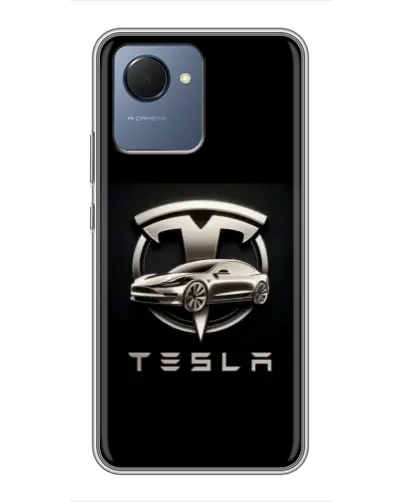 Чехол для Realme NARZO 50i Prime с картинкой «Tesla — серебристое авто» Чехол для Realme NARZO 50i Prime с картинкой «Tesla — серебристое авто»