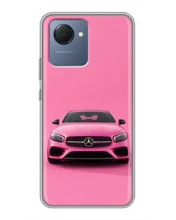 Чехол для Realme NARZO 50i Prime с картинкой «Розовый Mercedes AMG»