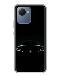 Чехол для Realme NARZO 50i Prime с картинкой «Mercedes — силуэт авто»
