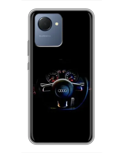 Чехол для Realme NARZO 50i Prime с картинкой «Салон Audi — руль»