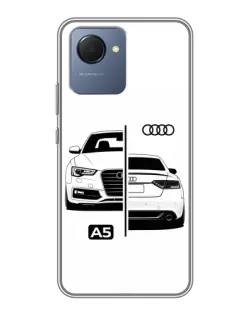 Чехол для Realme NARZO 50i Prime с картинкой «Audi — контрастный дизайн»