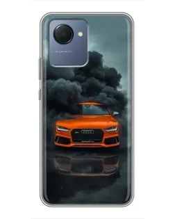 Чехол для Realme NARZO 50i Prime с картинкой «Audi в облаках дыма»