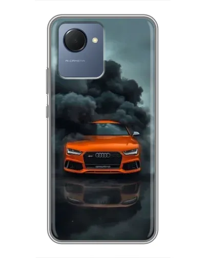 Чехол для Realme NARZO 50i Prime с картинкой «Audi в облаках дыма»