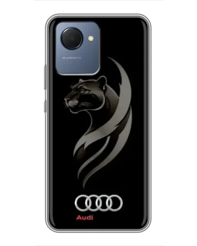Чехол для Realme NARZO 50i Prime с картинкой «Графика — пантера и Audi»
