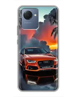 Чехол для Realme NARZO 50i Prime с картинкой «Audi — закат»