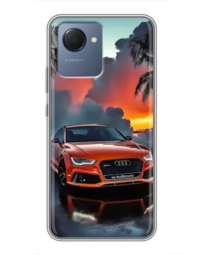 Чехол для Realme NARZO 50i Prime с картинкой «Audi — закат»
