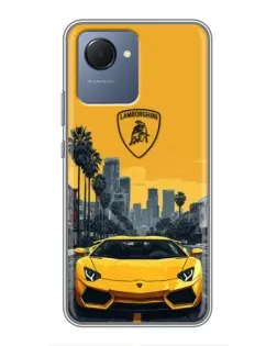 Чехол для Realme NARZO 50i Prime с картинкой «Желтый Lamborghini город»