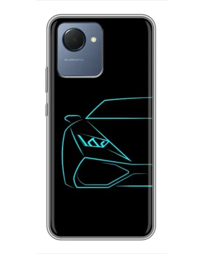Чехол для Realme NARZO 50i Prime с картинкой «Голубой силуэт Lamborghini» Чехол для Realme NARZO 50i Prime с картинкой «Голубой силуэт Lamborghini»