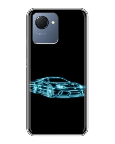 Чехол для Realme NARZO 50i Prime с картинкой «Неоновый контур Lamborghini» Чехол для Realme NARZO 50i Prime с картинкой «Неоновый контур Lamborghini»