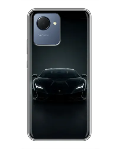 Чехол для Realme NARZO 50i Prime с картинкой «Черный Lamborghini Aventador» Чехол для Realme NARZO 50i Prime с картинкой «Черный Lamborghini Aventador»